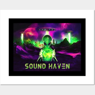 NEW GREEN ALIEN MAKE SOUND HAVEN Posters and Art